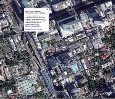 A Bangkok Dental Clinic with Google Earth (Silom Dental Building)